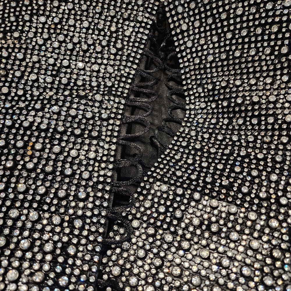 Black Rhinestone Bustier Top - Picture 4 of 5